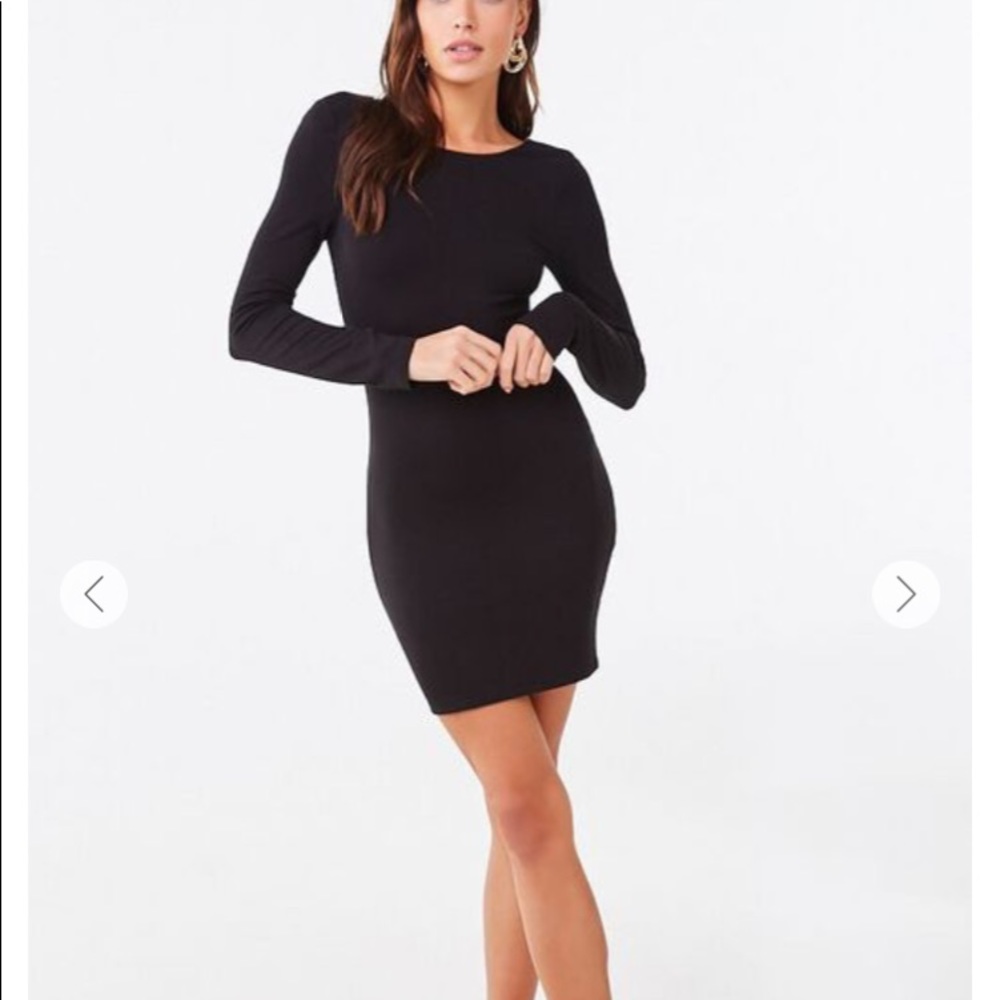 Black Bodycon V-Cut Back